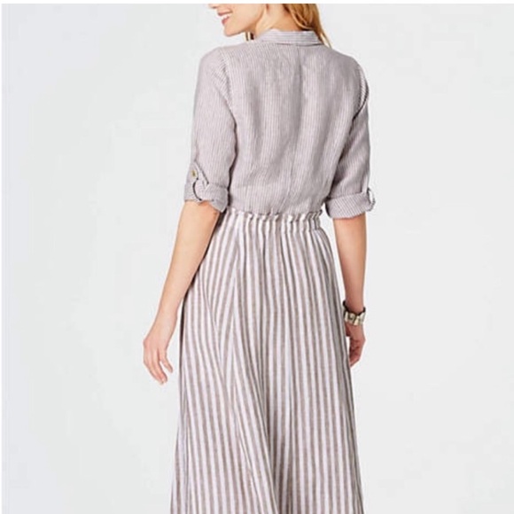 J. Jill Love Linen Striped 3/4 Sleeve Dress With Earrings - ALL NWT - Picture 16 of 16